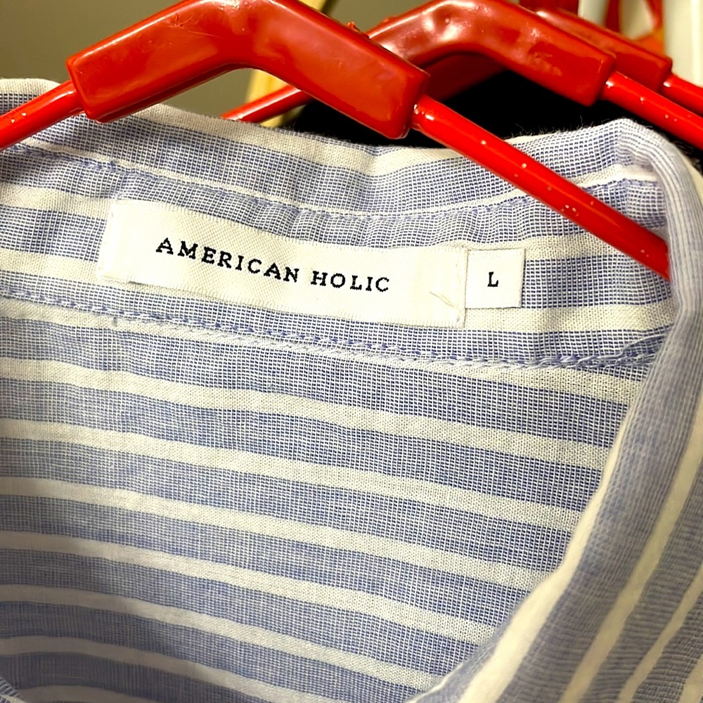 American holic cotton striped shirt| NWOT - Picture 8 of 14